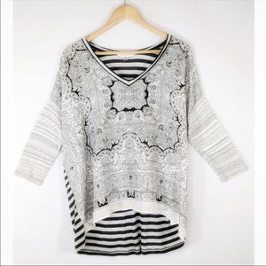 CAbi bandana print 3/4 sleeve top women’s XS